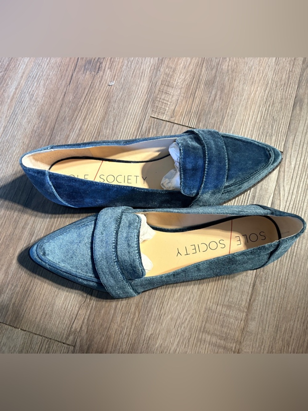Sole Society Teal Velvet Loafers - Women's Slip-On Flats